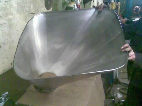 A funnel for ingredients in a food factory